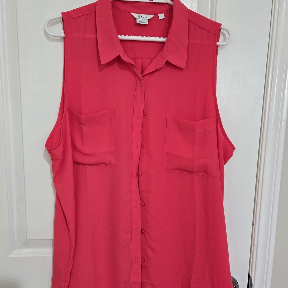 New Reitmans Sleeveless Blouse - Hot Pink
